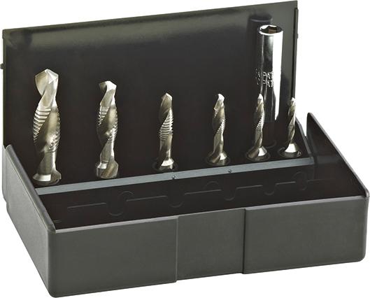 Borr & gängtappsats 1/4" sexkantsfäste HSS M 3-10