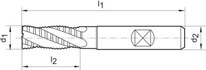 Skrubbfräs DIN 844K PM Fire NRF