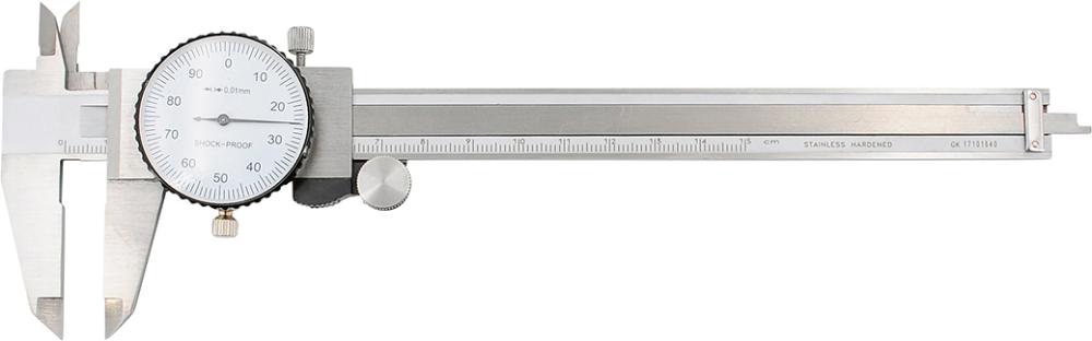 Skjutmått med mätklocka, rostfritt ET