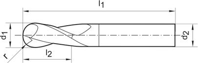 Radiefräs DIN 6527 HM FIRE HA 10mm Z2