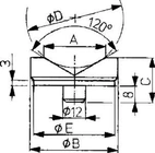 Prismatiskt toppstycke DIN 6441 Ø45mm