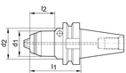 Precisionsborrchuck kort AKL DIN JISB 6339 0,5-10mm BT40
