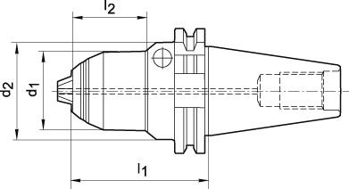 Precisionsborrchuck kort AKL DIN 69871