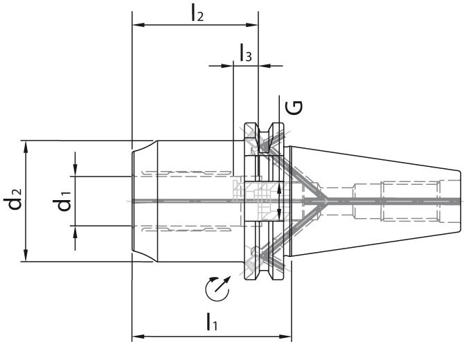 Precision spännchuck HPH D69871ADB SK40 12mm WTE