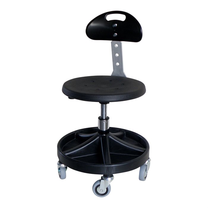 Montör- och åkstol med ryggstöd