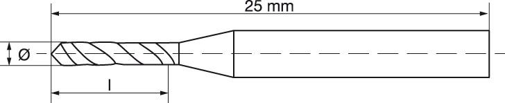 Microborr DIN 1899A HSSE 0,10mm, (10 st)
