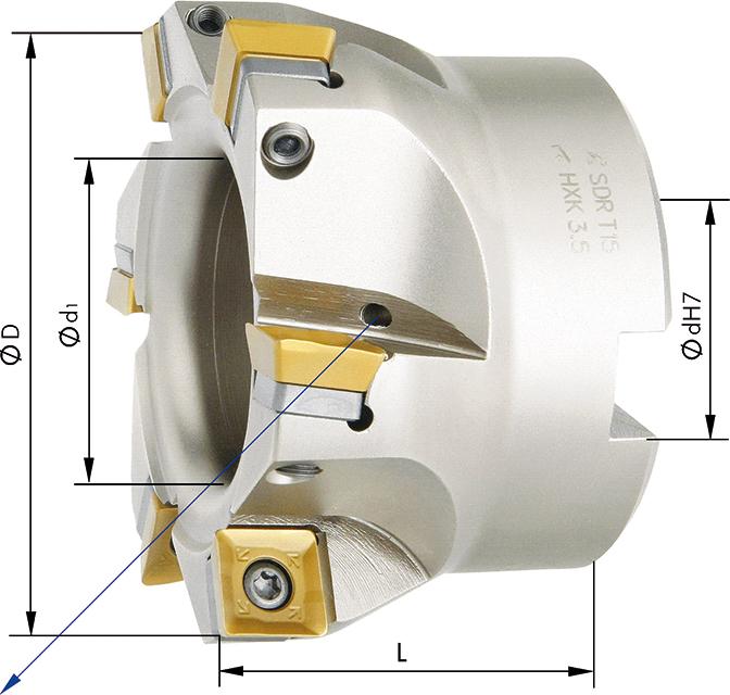 Hörnfräs 90° med IK D50mm 5 Skär för SDMT12