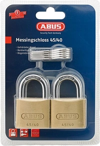 Hänglås 45 mässing 40mm 4 st lika låsta