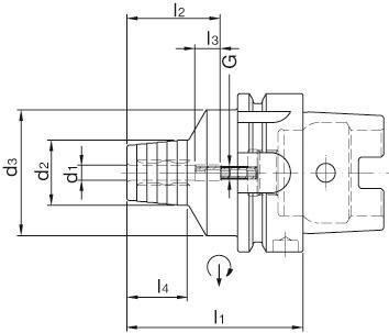 Hydraulisk chuck DIN 69893, Form A, HSK63, IK