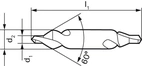 Dubbhålsborrsats Form A, HSSE 6-delar, 1,0-4,0mm
