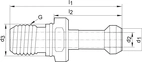 Dragtapp DIN JISB 6339, BT40 - M16, 45°