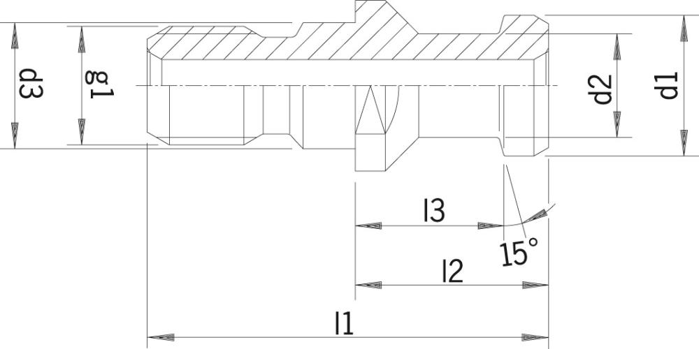 Dragtapp med borrhål