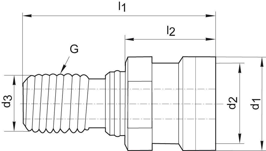 Dragtapp DIN 69871-AD SK40 - M16, innergänga M16