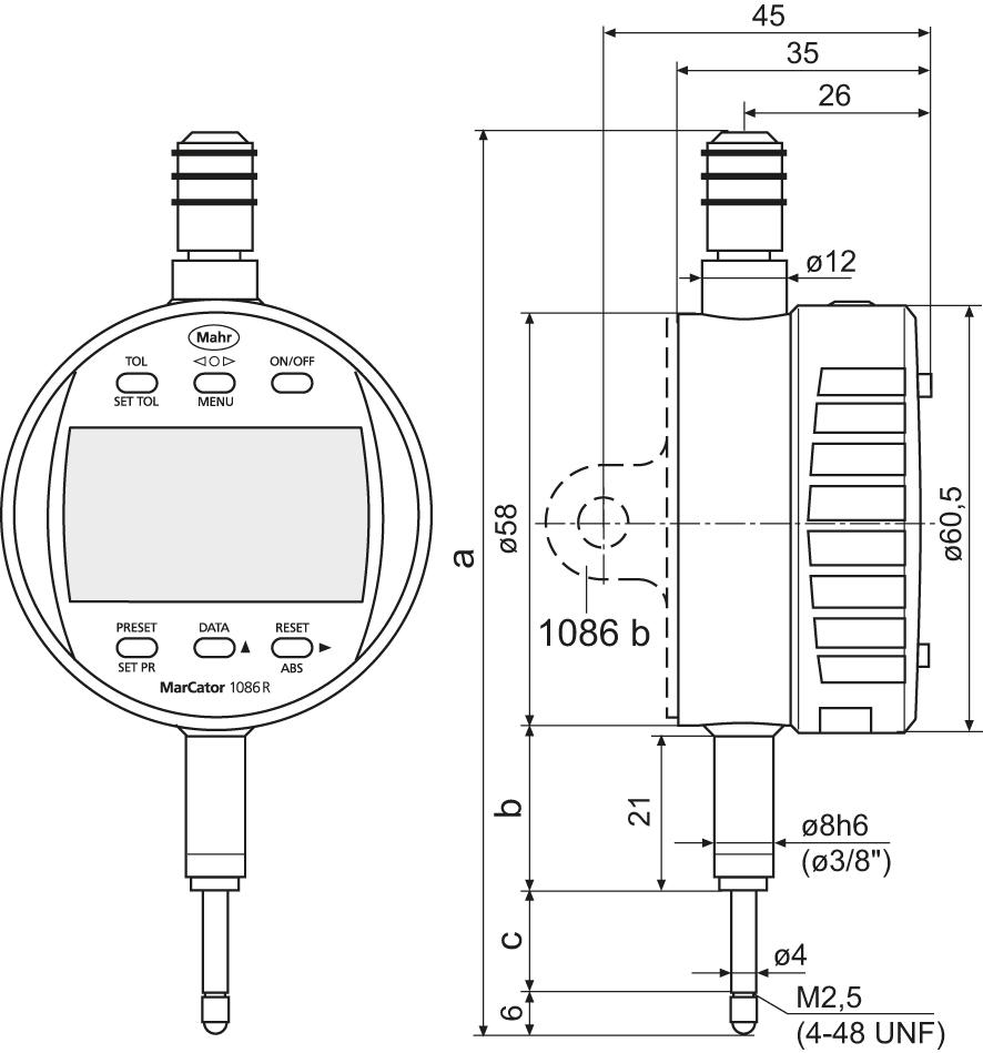 Digital mätur 1086R-HR 12,5mm (.5") 0,0001mm