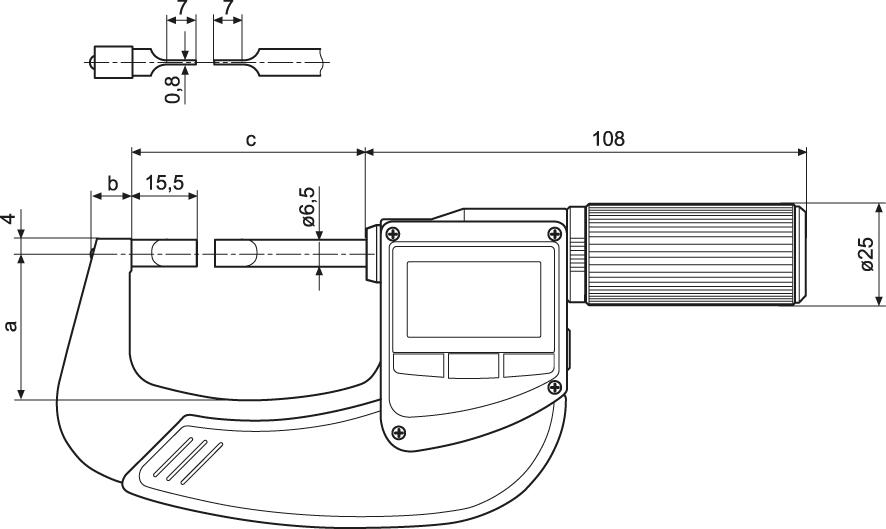 Digital bygelmikrometer 40 EWRi-S 0-25mm
