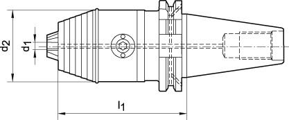 CNC-Borrchuck kort DIN 69871 AD/B Vä/Hö 0,5-13mm SK 50