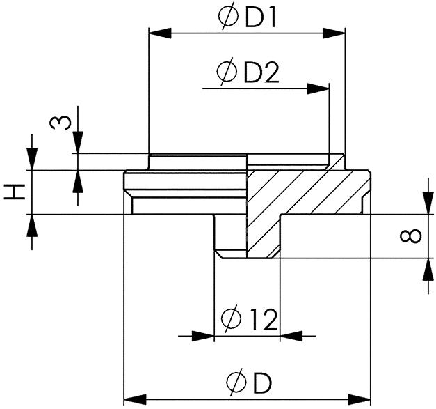 Centreringsplatta DIN 6442 Ø45mm