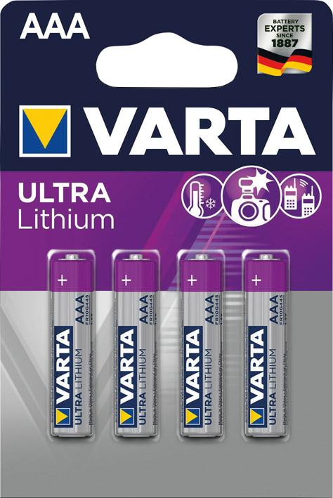 Batteri AAA/LR03 1,5V Ultra Litium, Blister 4st