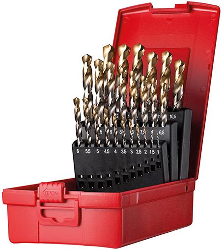 Spiralborrsats A095204 HSS TiN Tip 118° 25-delar 1-13mm