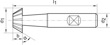 Vinkeländfräs DIN 1833-D HSSE 60° 16mm