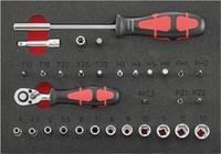 Verktygsinsats 2/9 Hylsnyckelsats 1/4"